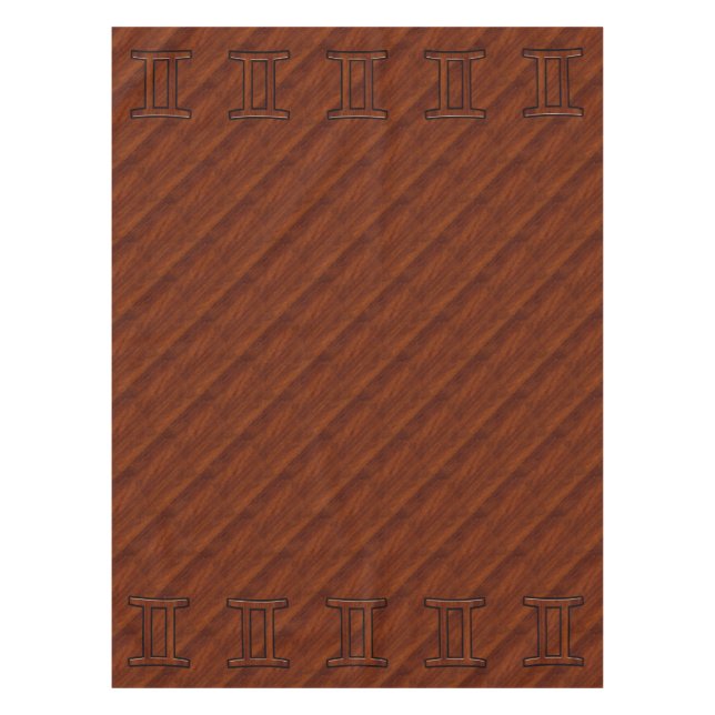 Nappe Symbole Gemini sur l'acajou Brown comme imprimé (Devant)