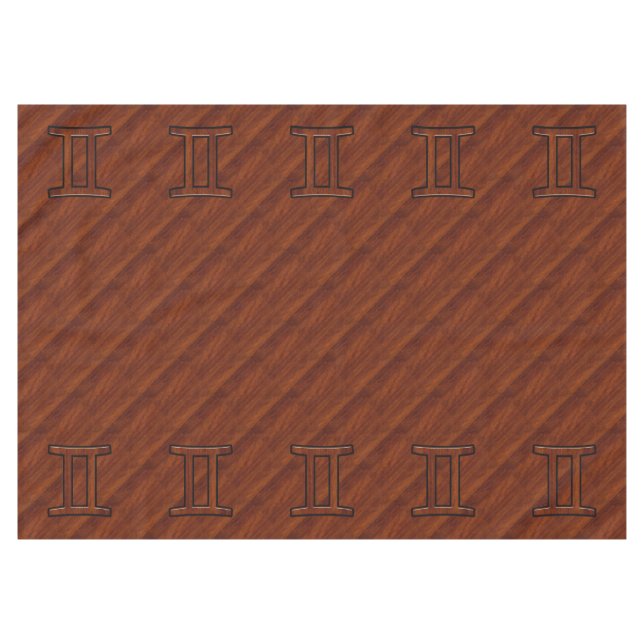Nappe Symbole Gemini sur l'acajou Brown comme imprimé (Devant (Horizontal))