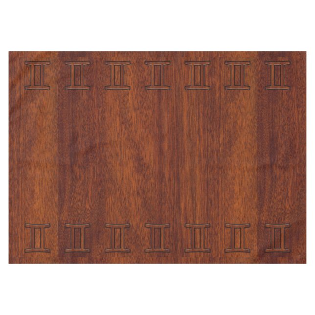 Nappe Symbole Gemini sur l'acajou Brown comme imprimé (Devant (Horizontal))
