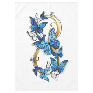 Nappe Symbole infini de papillons Morpho bleus