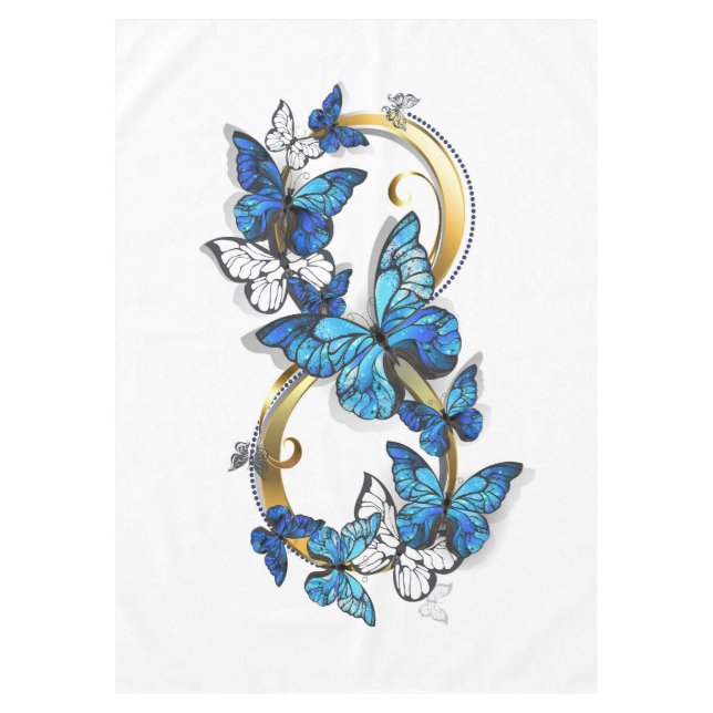 Nappe Symbole infini de papillons Morpho bleus (Devant)