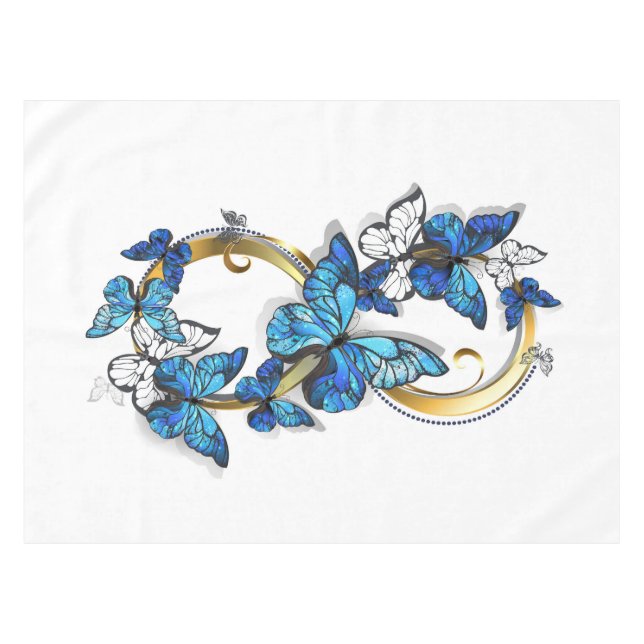 Nappe Symbole infini de papillons Morpho bleus (Devant (Horizontal))