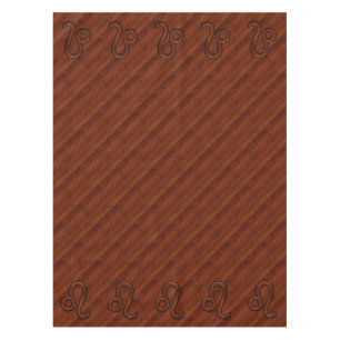 Nappe Symbole Leo Zodiac en bois mahogany riche