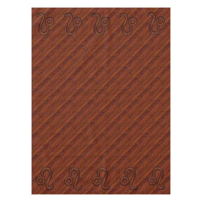 Nappe Symbole Leo Zodiac en bois mahogany riche (Devant)