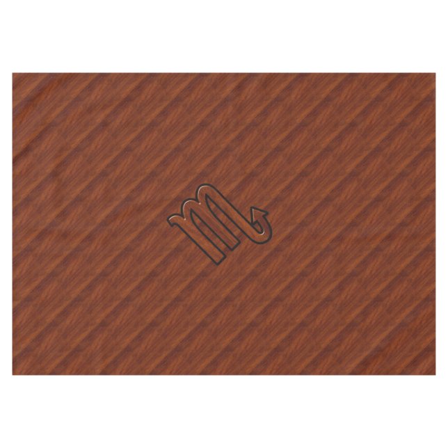 Nappe Symbole stylish Scorpio Zodiac en acajou (Devant (Horizontal))