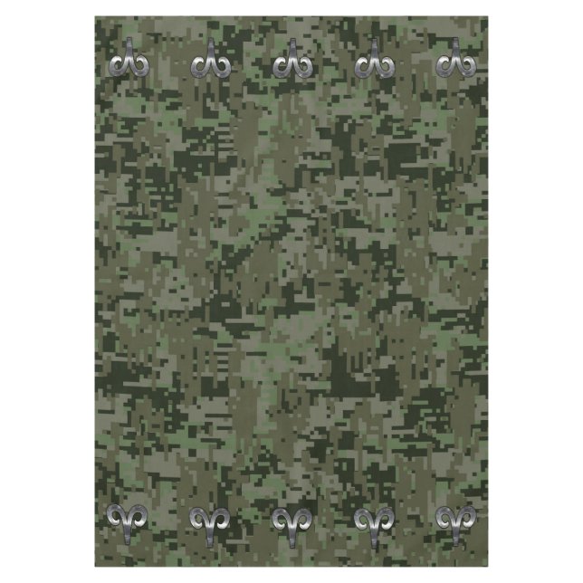 Nappe Symbole Zodiac Silver Aries sur Camo numérique ver (Devant)