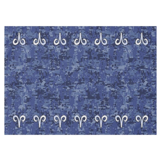 Nappe SYMBOLE Zodiaque Aries Camouflage numérique bleu (Devant (Horizontal))
