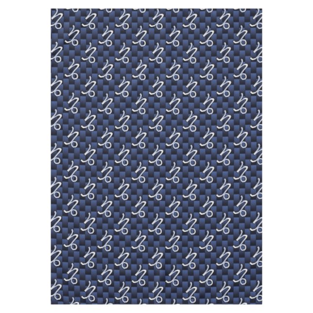 Nappe SYMBOLE Zodiaque Capricorne bleu marine en fibre d (Devant)