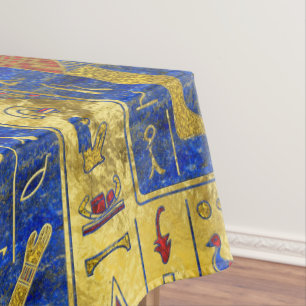 Nappe Symboles égyptiens d'or sur la lazulite de Lapis