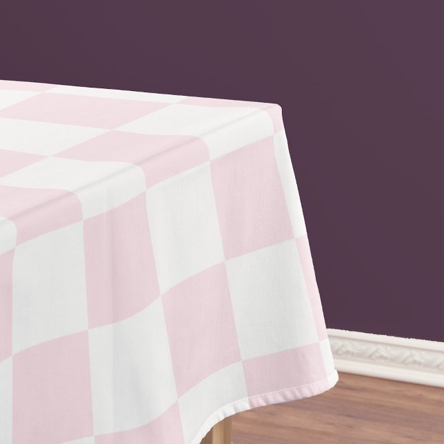 Nappe Table à manger À damiers Motif rose Fille (Girly Pink White Checkered Pattern Dining Table Tablecloth)