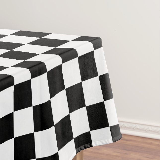 Nappe Table à manger moderne Noir Blanc À damiers Motif (In Situ)