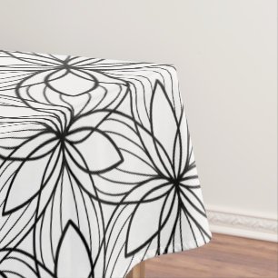 Nappe Table d'art géométrique en noir et blancTissu