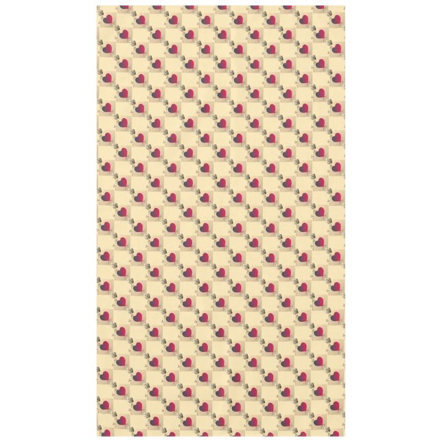 Nappe Table de coeur et Rose (Devant)