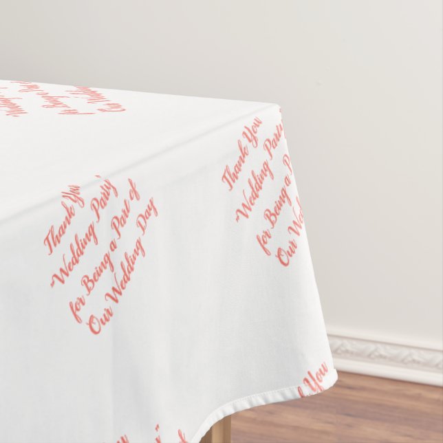Nappe Table de la fête de mariage Typographie corail  (In Situ)