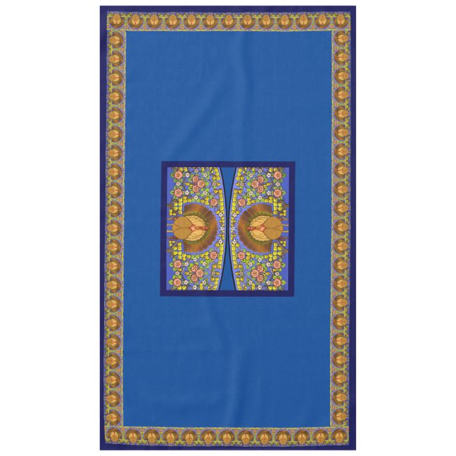 Nappe Table en verre tendu Thanksgiving Turquie 60" x 10 (Devant)