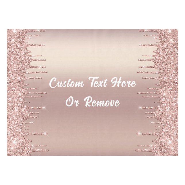 Nappe Table rose Parties scintillant or avec texte perso (Devant (Horizontal))