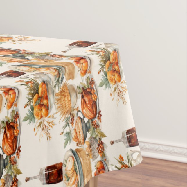 Nappe Table Thanksgiving Décor Dîner Élégant (In Situ)