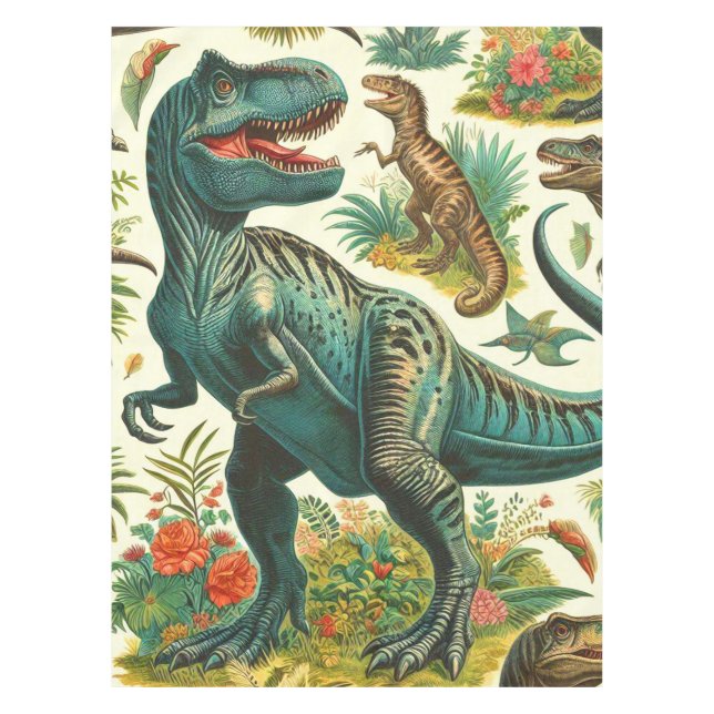 Nappe Tableau Dinosaure vintage (Devant)