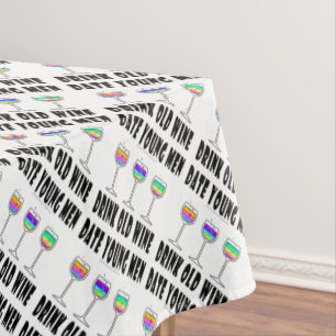 NAPPE TABLECLOTH - BOIRE VIN VIEUX, DATE JEUNES HOMMES