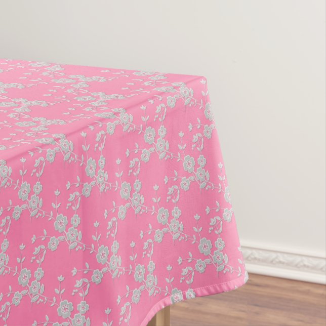 Nappe TABLECLOTH EN COTON FS Style 1-rose-blanc-52x70 (In Situ)