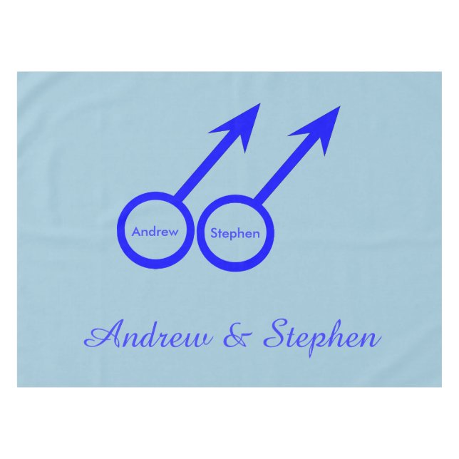 Nappe Tablecloth personnalisable pour amants gays (Devant (Horizontal))