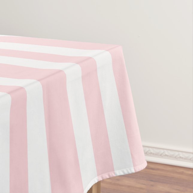 Nappe Tablecloth Pink & White Stripe (In Situ)