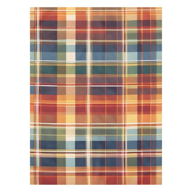 Nappe TableTissu Coloré Plaid Automne Thanksgiving (Devant)