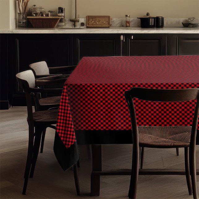 Nappe Tablette classique Buffalo Rouge & Noir Revêtement (Classic Buffalo Tablecloth Red & Black Plaid Look)