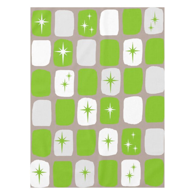 Nappe Tablette Retro Green et White Starburst (Devant)
