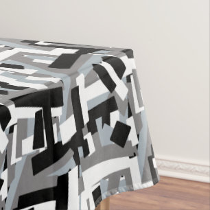 Nappe Taches géométriques abstraites noir blanc gris