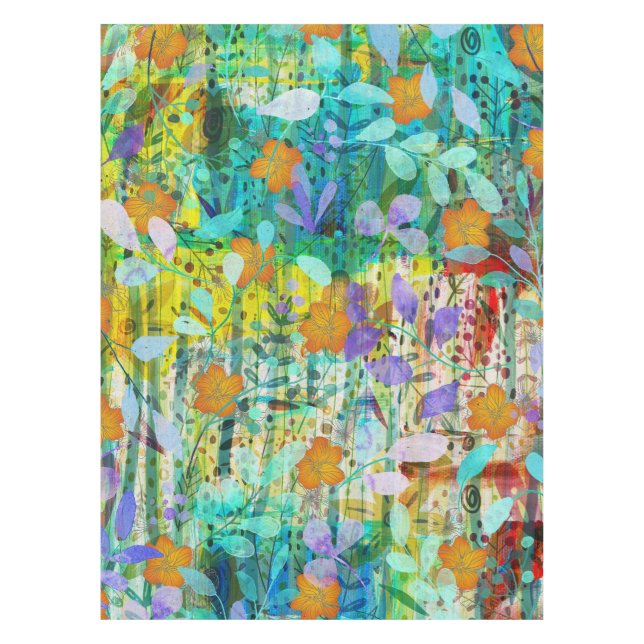 Nappe Tangerine sauvage - Art Floral Inspiré par la Natu (Devant)