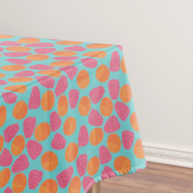 Nappe Tangérines de framboise sur bleu turquoise clair (In Situ)