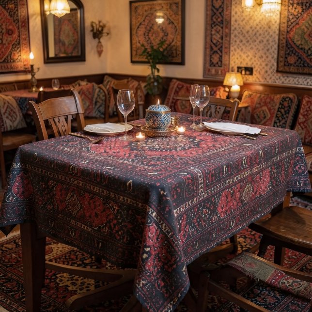 Nappe Tapis persan dans un champ teinté de rose (Créateur téléchargé)