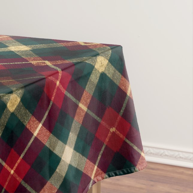 Nappe Tartan à carreaux rouge traditionnel vert (In Situ)