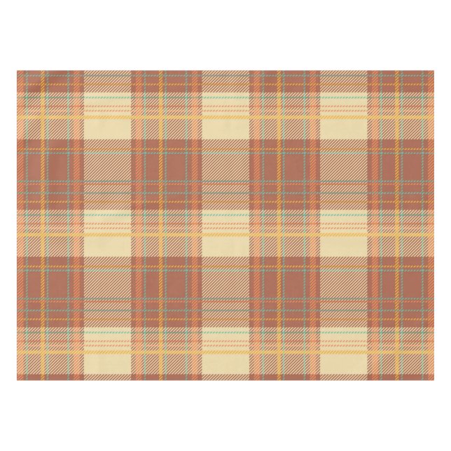 Nappe Tartan - Brown, Beige, Turquoise, Orange, Jaune (Devant (Horizontal))