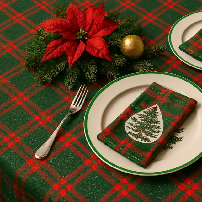 Nappe Tartan de Noël Rouge Vert Pailleté  (Créateur téléchargé)