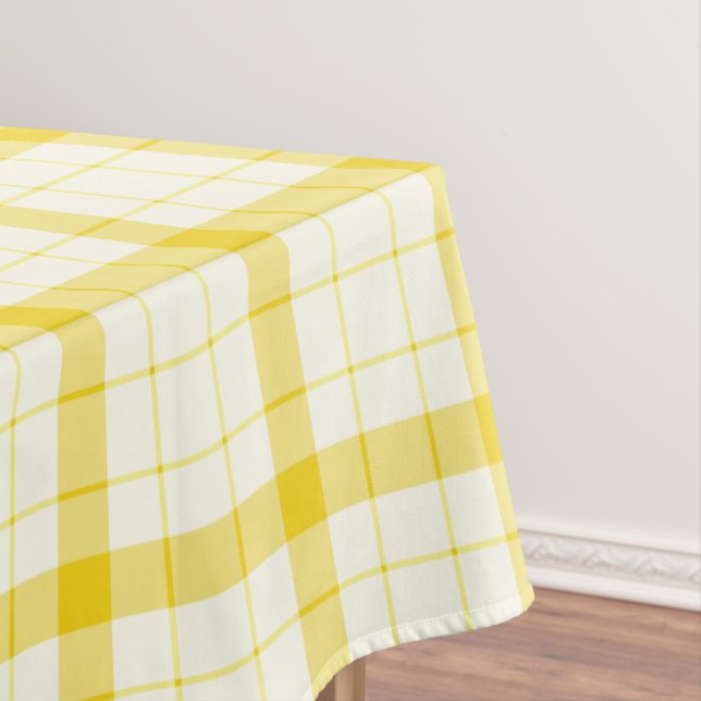 Nappe Tartan design / tissu de table jaune motif plaid (In Situ)