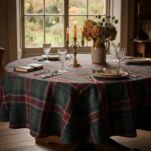 Nappe Tartan Heritage Bourgogne Vert Marine