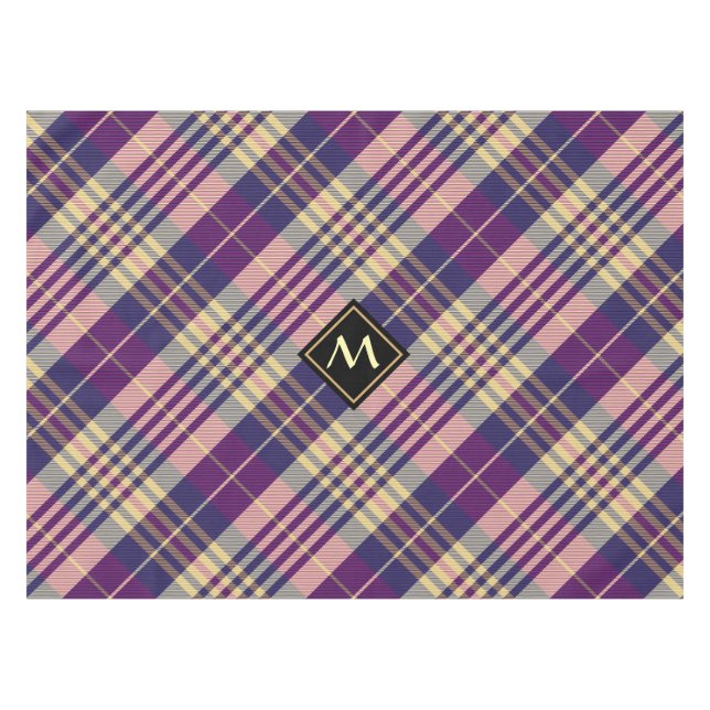 Nappe Tartan mauve, or et bleu (Devant (Horizontal))