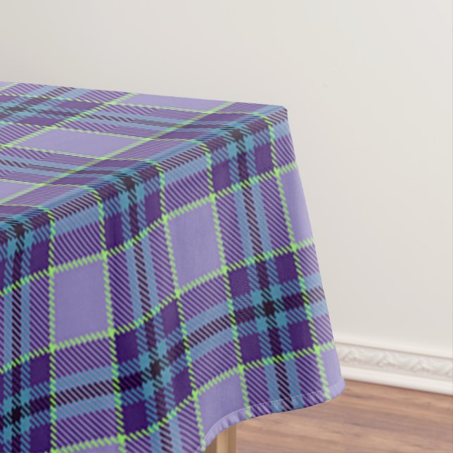 Nappe Tartan mauve plaid 1 dans les tons lavande et bleu (In Situ)