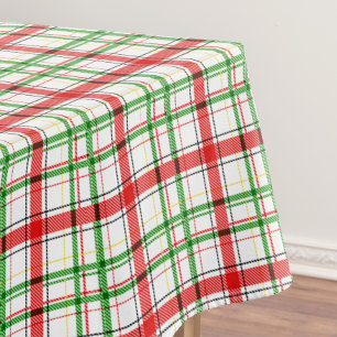 Nappe Tartan plat de Noël - Blanc