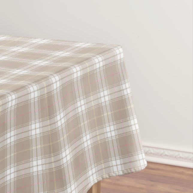 Nappe Tartan rose beige Motif Russe  (In Situ)
