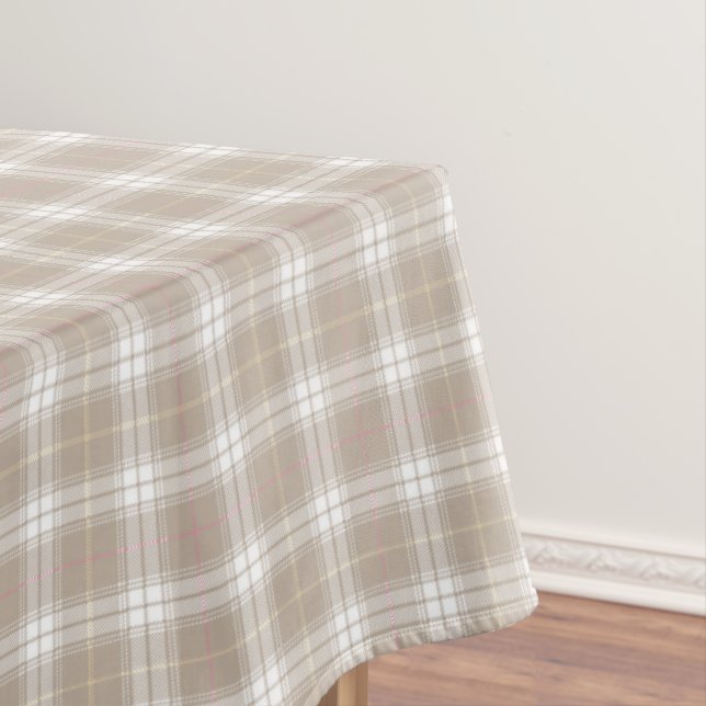 Nappe Tartan rose beige Motif Russe  (In Situ)