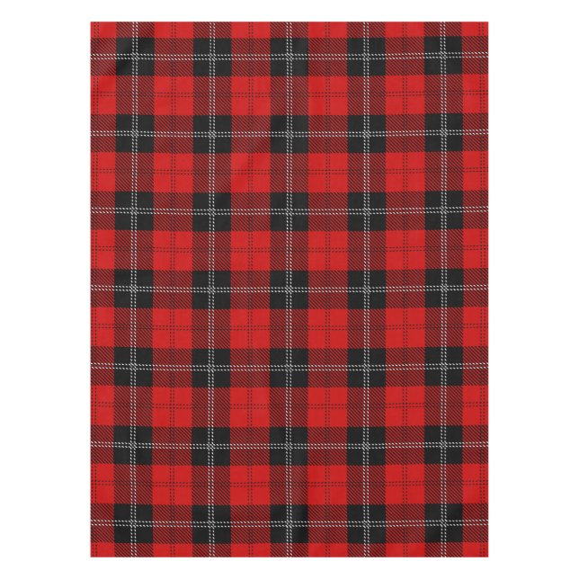 Nappe Tartan Rouge Et Noir Écossais (Devant)