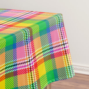 Nappe Tartan vert rose