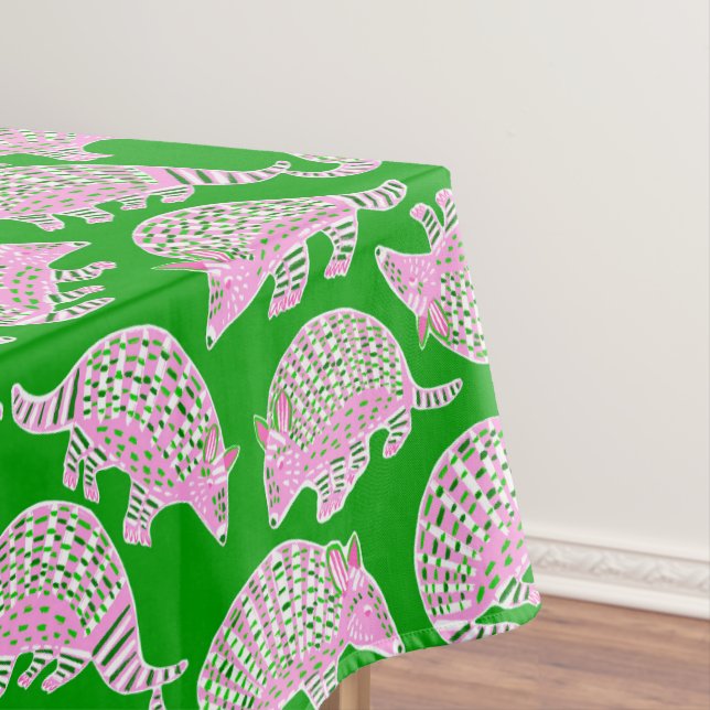 Nappe Tatous Préppy Rose Vert  (In Situ)