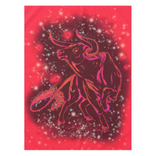 Nappe Taureau Rouge À La Nuit étoilée