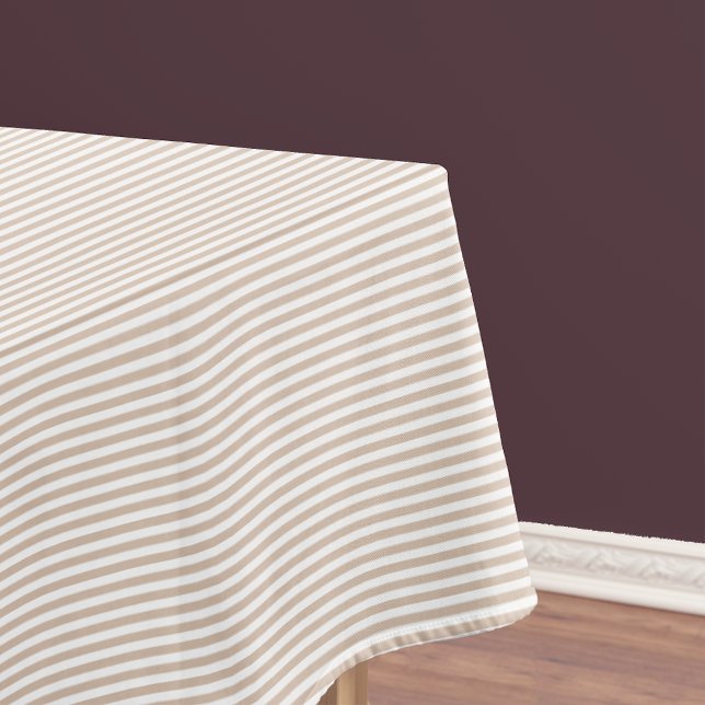 Nappe Tendance Chic Rustique Café Motif Rayé Blanc (Rustic Chic Trendy Coffee White Striped Pattern Tablecloth)