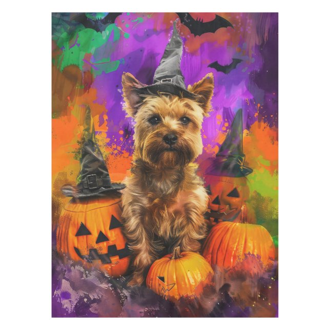 Nappe Terrorisant Cairn Terrier Chien Halloween Sorcière (Devant)