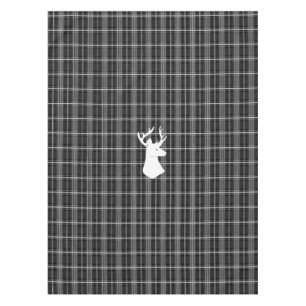 Nappe Tête de mâle sur le plaid noir et blanc
